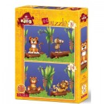  Art-Puzzle-4488 2 Puzzles - The Friends in The Forest