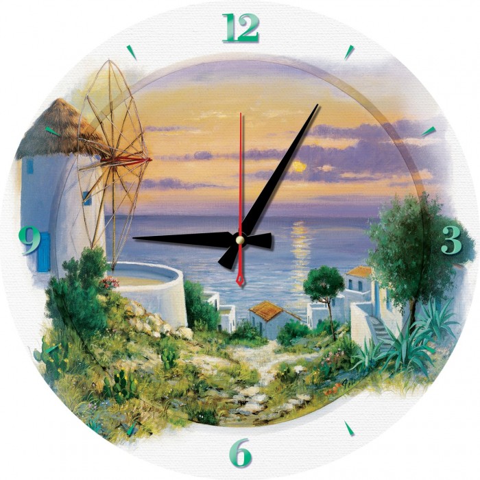 Puzzle Horloge - In the Evening in Aegean (Pile non fournie)