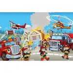   Puzzle en Bois - Pompiers Héros