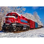 Puzzle  Bluebird-Puzzle-70282 Red Train In The Snow