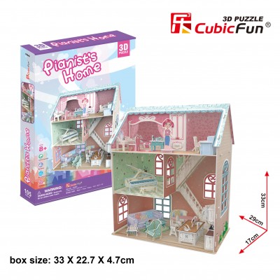 Cubic-Fun-P684h Puzzle 3D - Pianist's Home (Difficulté: 4/6)