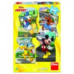  Dino-33326 4 Puzzles - Mickey en Ville