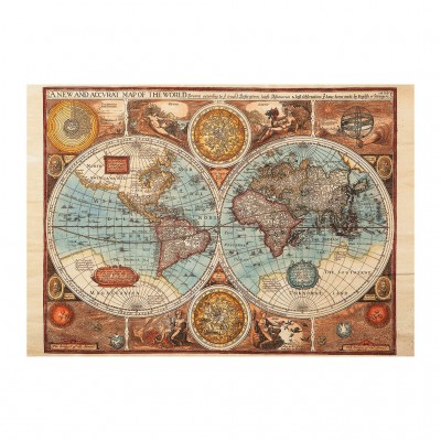 Puzzle Dino-50230 Carte du Monde, 1626