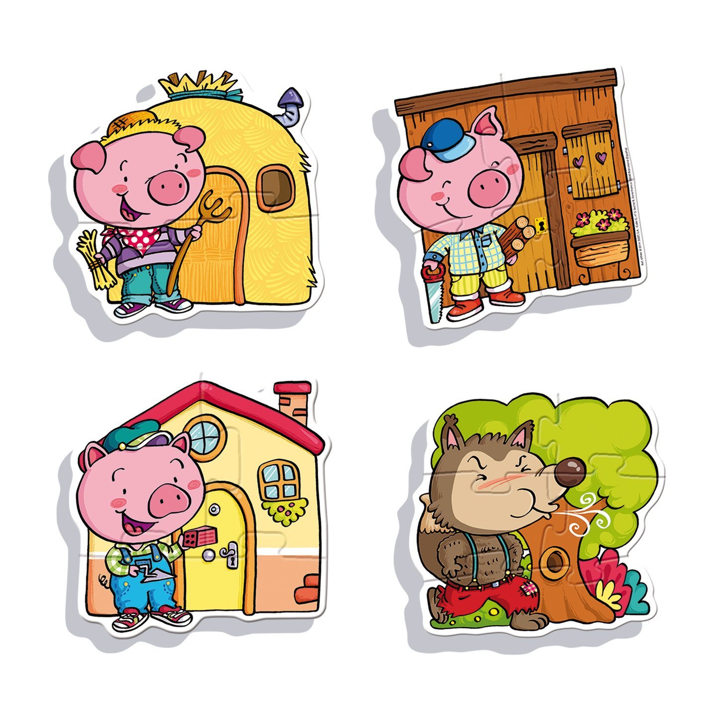 4 Puzzles Baby Form Les 3 Petits Cochons