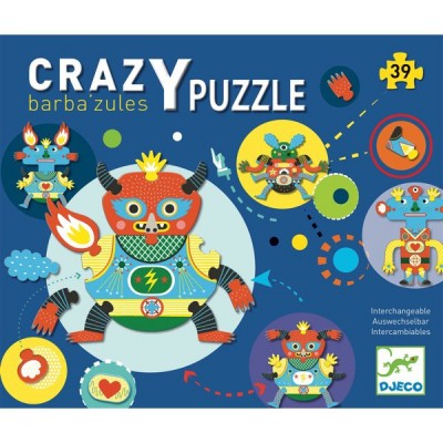 Djeco-07119 Puzzle Géant - Crazy Puzzle - Barbazul