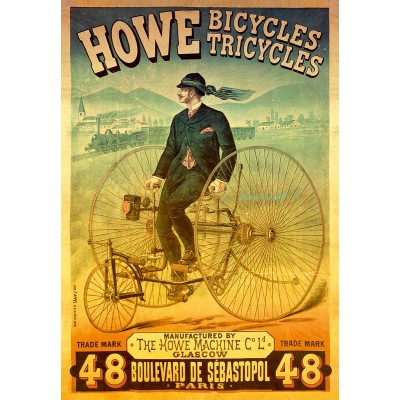 Puzzle Dtoys-67555 Poster vintage - Howe Bicycles et Tricyles