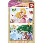  Educa-17163 2 Puzzles en Bois - Princesses Disney