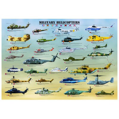 Puzzle Eurographics-6000-0088 Hélicoptères Militaires