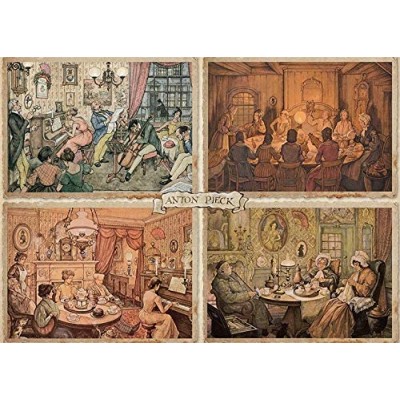 Puzzle Jumbo-18856 Premium Collection - Anton Pieck, Living Room Entertainment