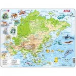  Larsen-A30-ES Puzzle Cadre - Carte Topographique de l'Asie (Espagnol)