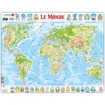  Larsen-K4-FR Puzzle Cadre - Carte du Monde (en Français)