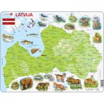  Larsen-K46 Puzzle Cadre - Carte de la Lettonie (en Letton)