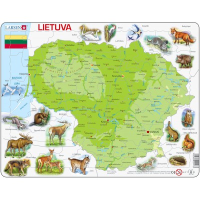 Larsen-K47-LT Puzzle Cadre - Carte de la Lituanie (en Lituanien)