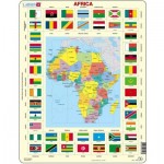  Larsen-KL3-GB Puzzle Cadre - Carte de l'Afrique (en Anglais)