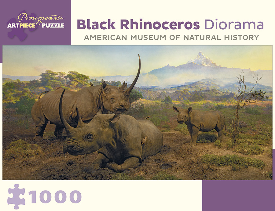 Puzzle Black Rhinoceros Diorama - Northwestern Slope of Mount Kenya, Kenya