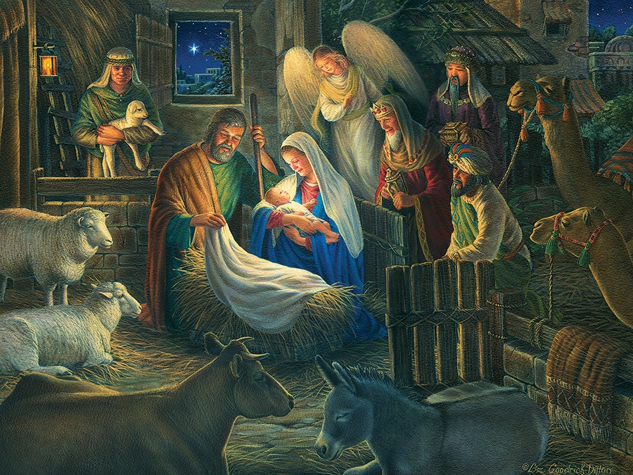Puzzle Pièces XXL - Away in a Manger Cobble Hill / Outset Media