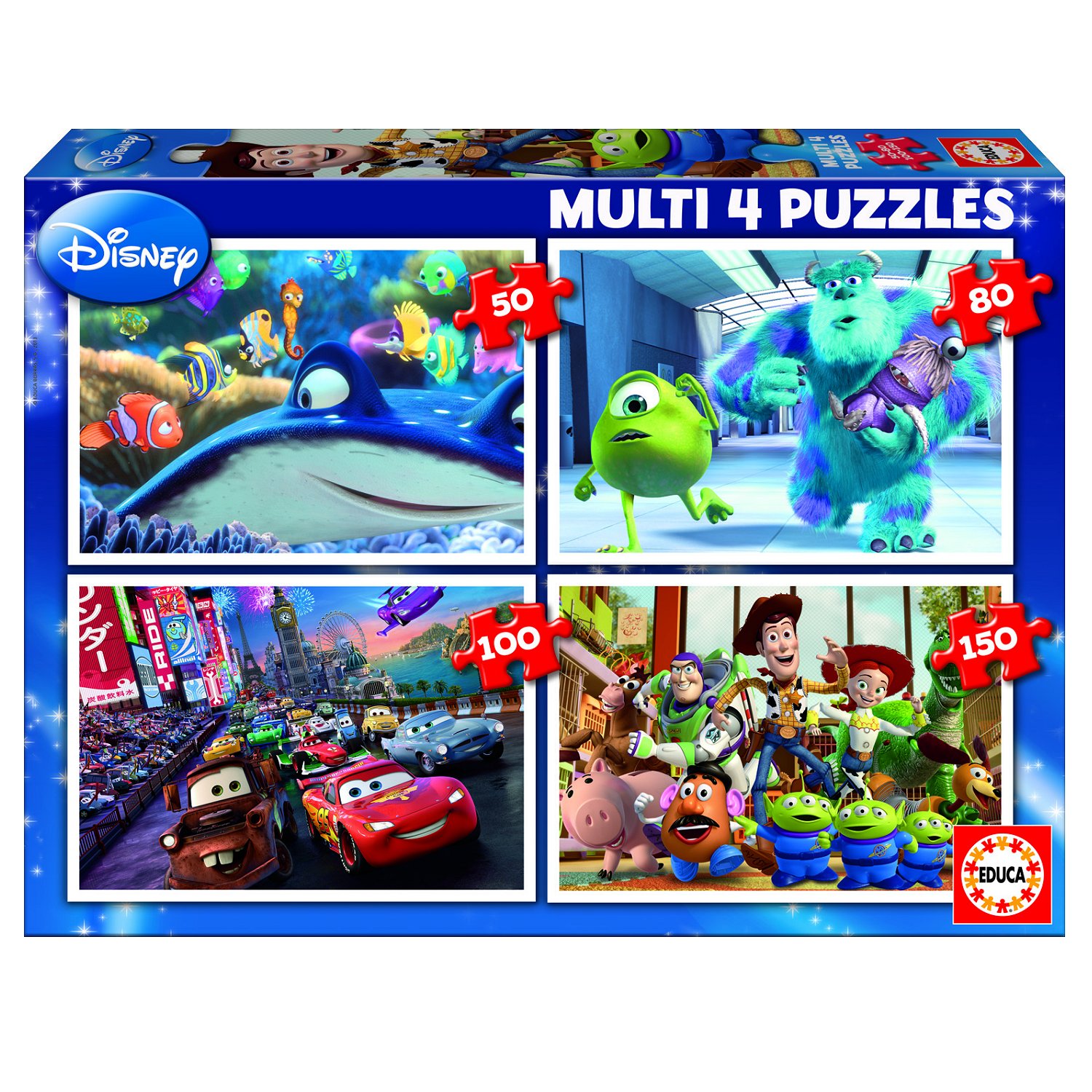 Puzzles de 50 à 150 pièces : 4 puzzles : Pixar Educa