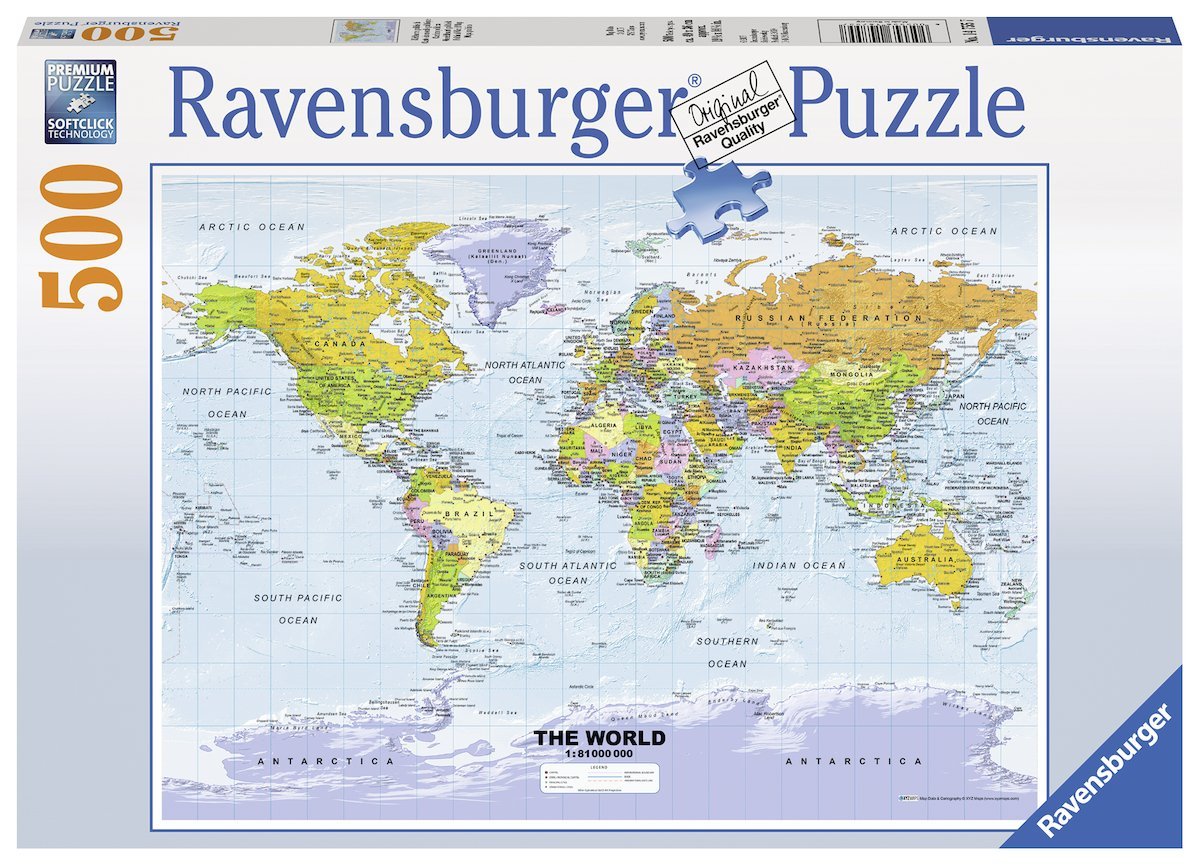 Puzzle Carte du Monde Politique en Anglais Ravensburger ...
