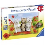  Ravensburger-07626 2 Puzzles - Chatons