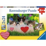  Ravensburger-07801 2 Puzzles - Sieste des Chatons