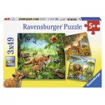  Ravensburger-09330 3 Puzzles - Animaux du Monde