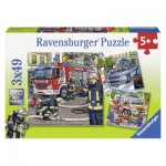  Ravensburger-09335 3 Puzzles - Les Secours