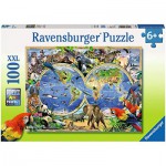 Puzzle  Ravensburger-10540 Animaux du Monde
