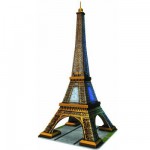  Ravensburger-12556 Puzzle 3D - Paris, La Tour Eiffel