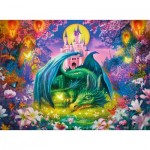 Puzzle  Ravensburger-13258 Pièces XXL - Forêt Enchantée du Dragon
