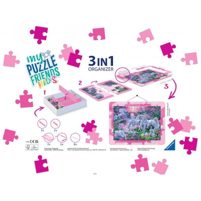 Puzzle Ravensburger-13275 Boîte de Tri 3 en 1 - 100 - 300 Pièces XXL - Pink