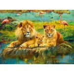 Puzzle  Ravensburger-16584 Lions dans la Savanne