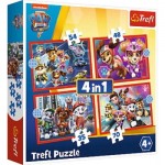  Trefl-34374 4 Puzzles - Pat Patrouille