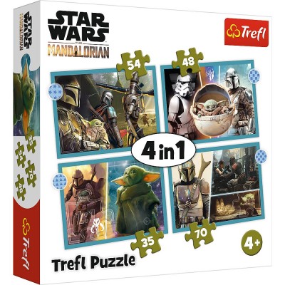Trefl-34397 4 Puzzles -  Star Wars Mandalorian